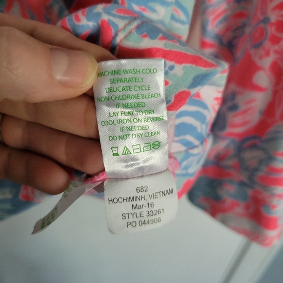 Lilly Pulitzer Skipper Popover Quarter Zip Pink Blue SMALL - Picture 6 of 7